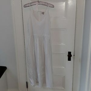 white cotton blend sun dress 10 12 L